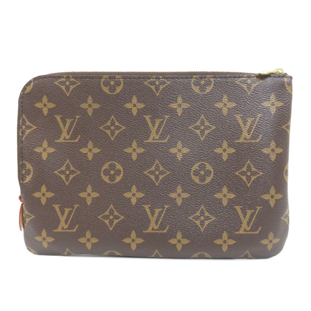 Louis Vuitton Handbag Bag Voyage Clutch Etui Monogram Canvas Brown